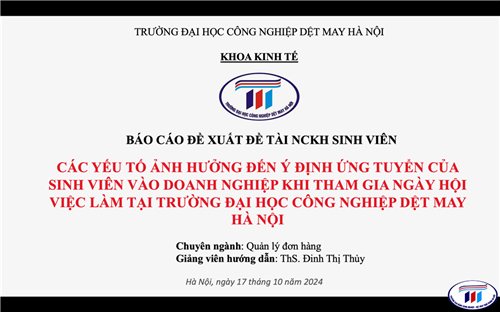 HỘI ĐỒNG KHOA HỌC KHOA KINH TẾ TỔ CHỨC ĐÁNH GIÁ ĐỀ XUẤT NCKH SINH VIÊN NĂM HỌC 2024-2025