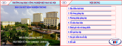 RÚT KINH NGHIỆM HỌC PHẦN THCNM2 HỆ ĐẠI HỌC MAY K7