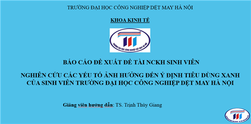 KHOA KINH TẾ DUYỆT ĐỀ XUẤT NCKH SINH VIÊN CẤP KHOA