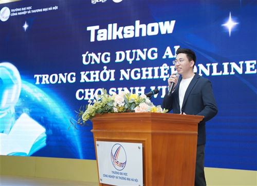 Talkshow “Ứng dụng AI trong khởi nghiệp kinh doanh online”, Cầu nối tri thức số cho sinh viên HITU