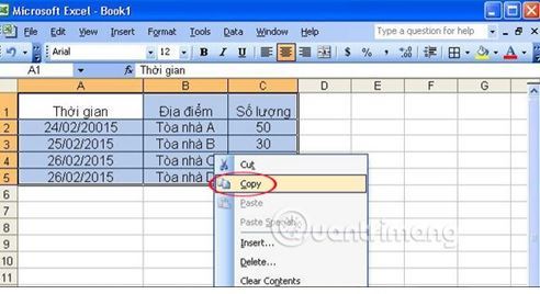 Cách chuyển cột thành hàng trong Microsoft Excel 