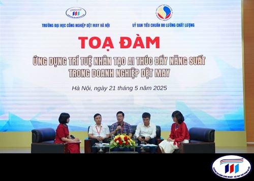 SINH VIÊN KHOA KINH TẾ THAM DỰ TỌA ĐÀM KHOA HỌC “ỨNG DỤNG TRÍ TUỆ NHÂN TẠO TRONG NGÀNH DỆT MAY – THÚC ĐẨY NĂNG SUẤT VÀ CHUYỂN ĐỔI SỐ”