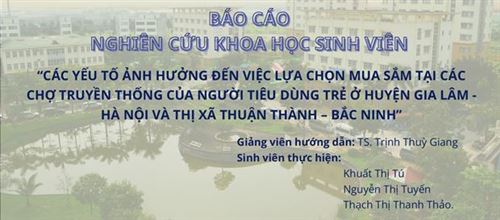 CHỢ TRUYỀN THỐNG TRONG MẮT NGƯỜI TRẺ – GÓC NHÌN TỪ NGHIÊN CỨU SINH VIÊN HTU