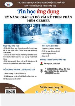 Tin học ứng dụng (Kỹ năng giác sơ đồ vải kẻ trên phần mềm Gerber)