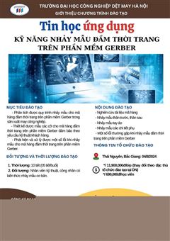 Tin học ứng dụng (Kỹ năng nhảy mẫu đầm thời trang trên phần mềm Gerber)